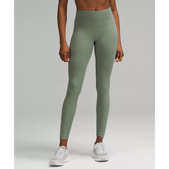 NWT Lululemon Wunder Train High-Rise Ribbed Tight 25" - 8 Grey Eucalyptus - Picture 1 of 8
